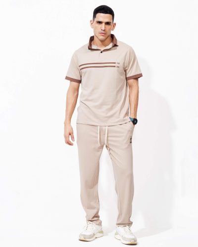 WEET Cotton Polo Tshirt and Pyjama Set for Men,Night Wear for Men,Men's Pyjama Set 148B