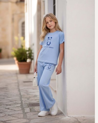 WEET Girl's Cotton Printed Night Suit Set of Top & Palazo 001