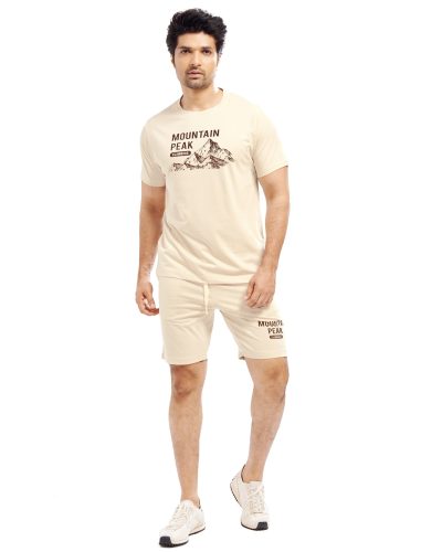 SISHA Men's Cotton T-Shirt and Shorts Co ord Set | Nightwear & Loungewear For Men 1009B