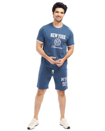 SISHA Men's Cotton T-Shirt and Shorts Co ord Set | Nightwear & Loungewear For Men 1010A
