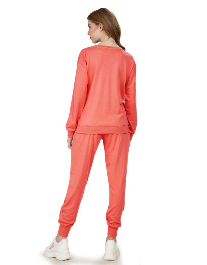 Back view of Women's Peach Tracksuit