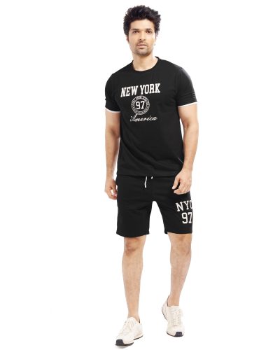 SISHA Men's Cotton T-Shirt and Shorts Co ord Set | Nightwear & Loungewear For Men 1010B