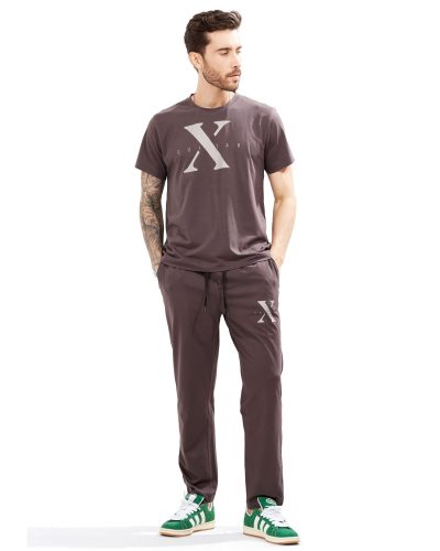 WEET Cotton T-Shirt and Pyjama Set for Men,Night Wear for Men (Dark Chocolate)