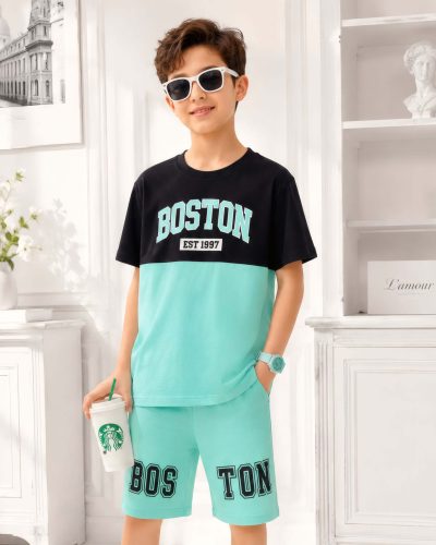 Boys Cotton T-Shirt and Shorts Set | Printed Nightsuit & Casual Coord for boys - 8206