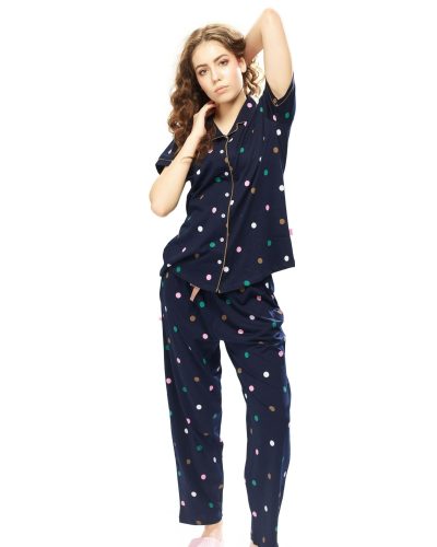 Women's nightdress and pyjama set with front-open sleepwear