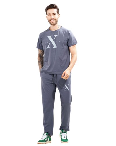 WEET Cotton T-Shirt and Pyjama Set for Men,Night Wear for Men (Pearl Violet)