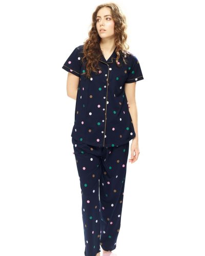 Women's comfortable front-open nightwear with pyjama set