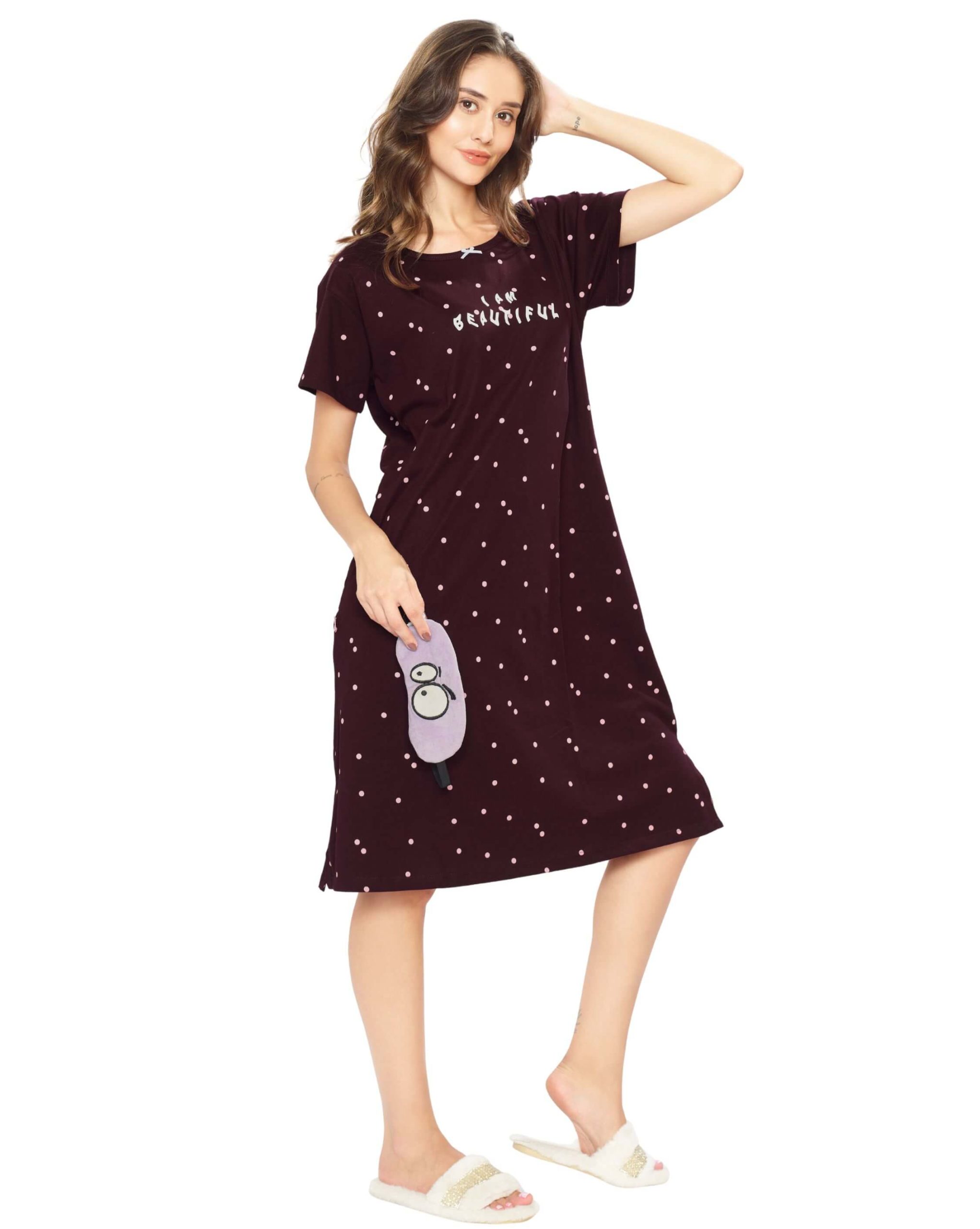 Relax in style with a women's short nighty sleepwear set