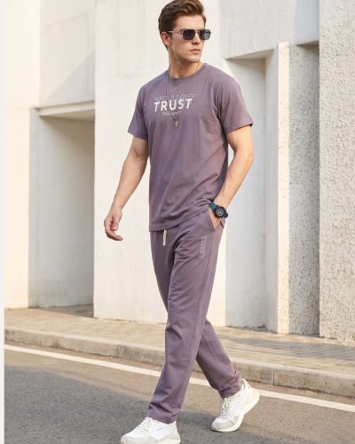 WEET Cotton T-Shirt and Pyjama Set for Men, Night Wear for Men, Co Ord Set 157B