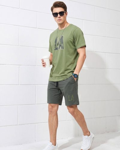 WEET Cotton T-Shirt and Shorts Set for Men, Night Wear for Men, Men's Pyjama Set MCS138A