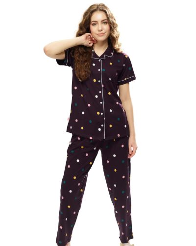 Women's nightdress pyjama set front-open design for ultimate comfort
