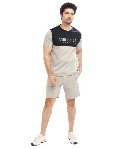 SISHA Men's Cotton T-Shirt and Shorts Co ord Set | Nightwear & Loungewear For Men 1012A