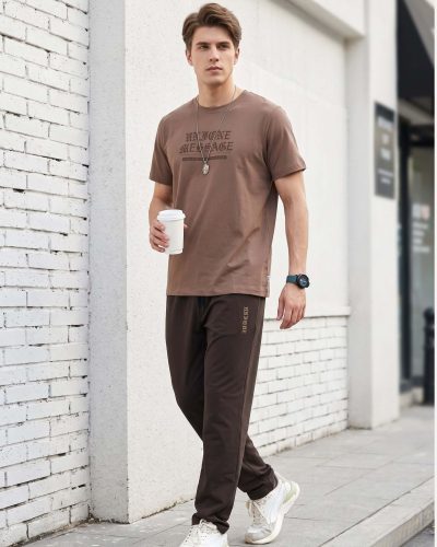 WEET Cotton T-Shirt and Pyjama Set for Men, Night Wear for Men, Co Ord Set 160B