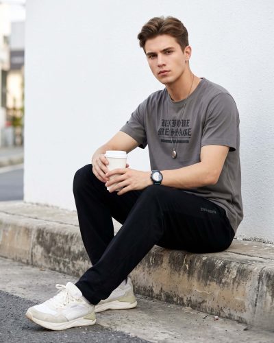 WEET Cotton T-Shirt and Pyjama Set for Men, Night Wear for Men, Men's Pyjama Set 160A
