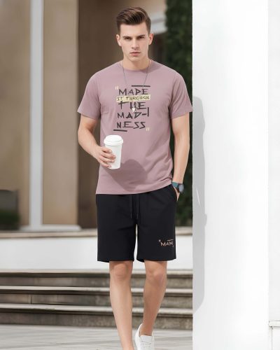 WEET Cotton T-Shirt and Shorts Set for Men, Night Wear for Men, Men's Pyjama Set MCS142A