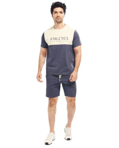 SISHA Men's Cotton T-Shirt and Shorts Co ord Set | Nightwear & Loungewear For Men 1012B