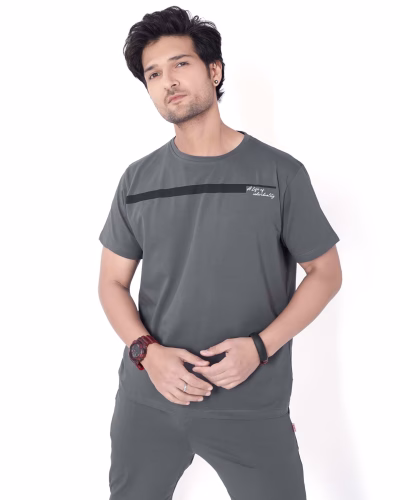 Stylish mens T-shirt and shorts set perfect for gym or lounging