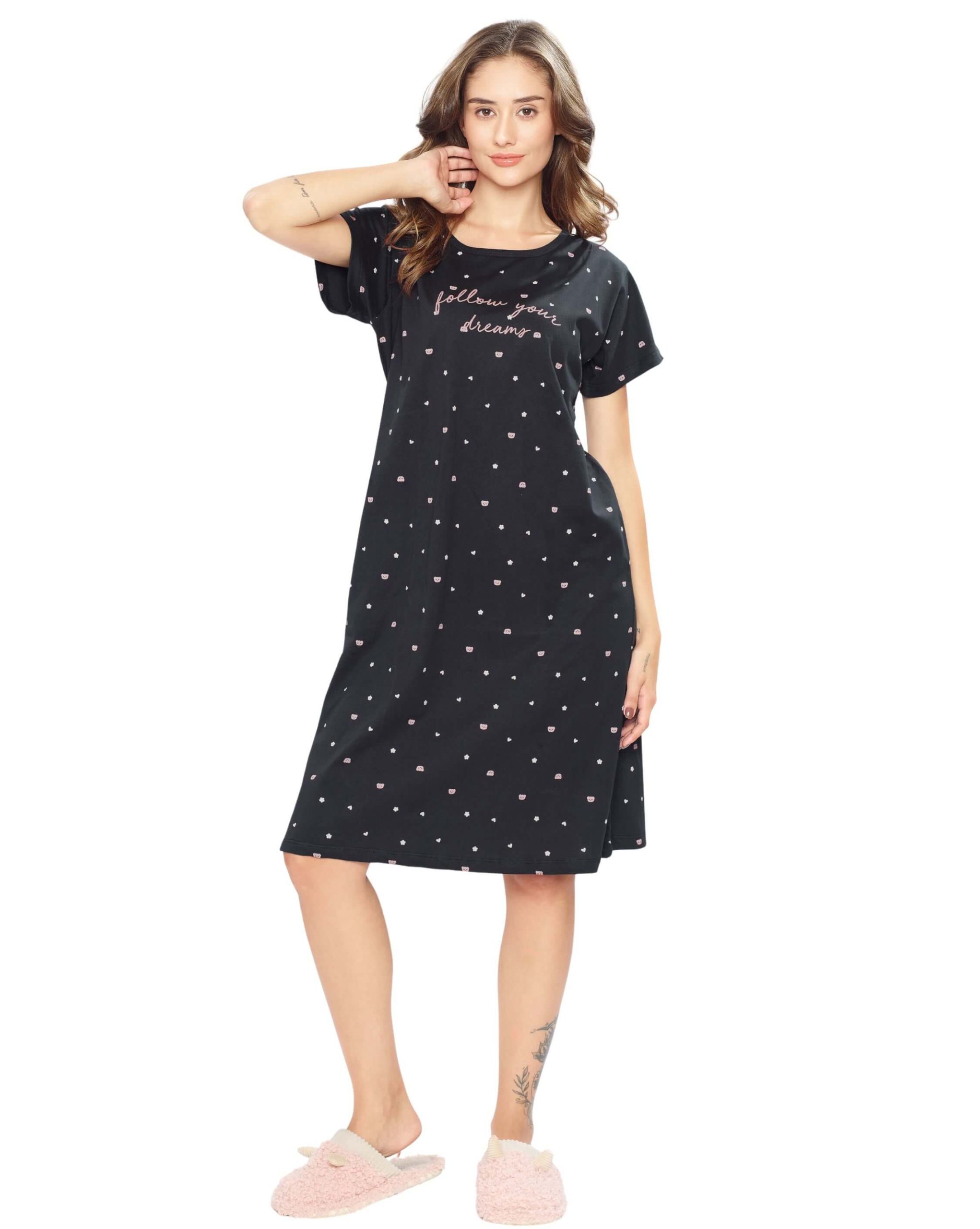 Women's short nighty nightwear set for sleep comfort