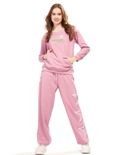 WEET Cotton Full Sleeves Kangaroo pocket Tracksuit | Women Winter NightSuits 418A