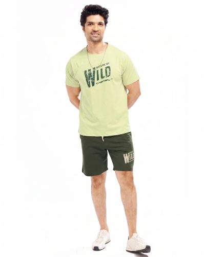 SISHA Men's Cotton T-Shirt and Shorts Co ord Set | Nightwear & Loungewear For Men 1014A