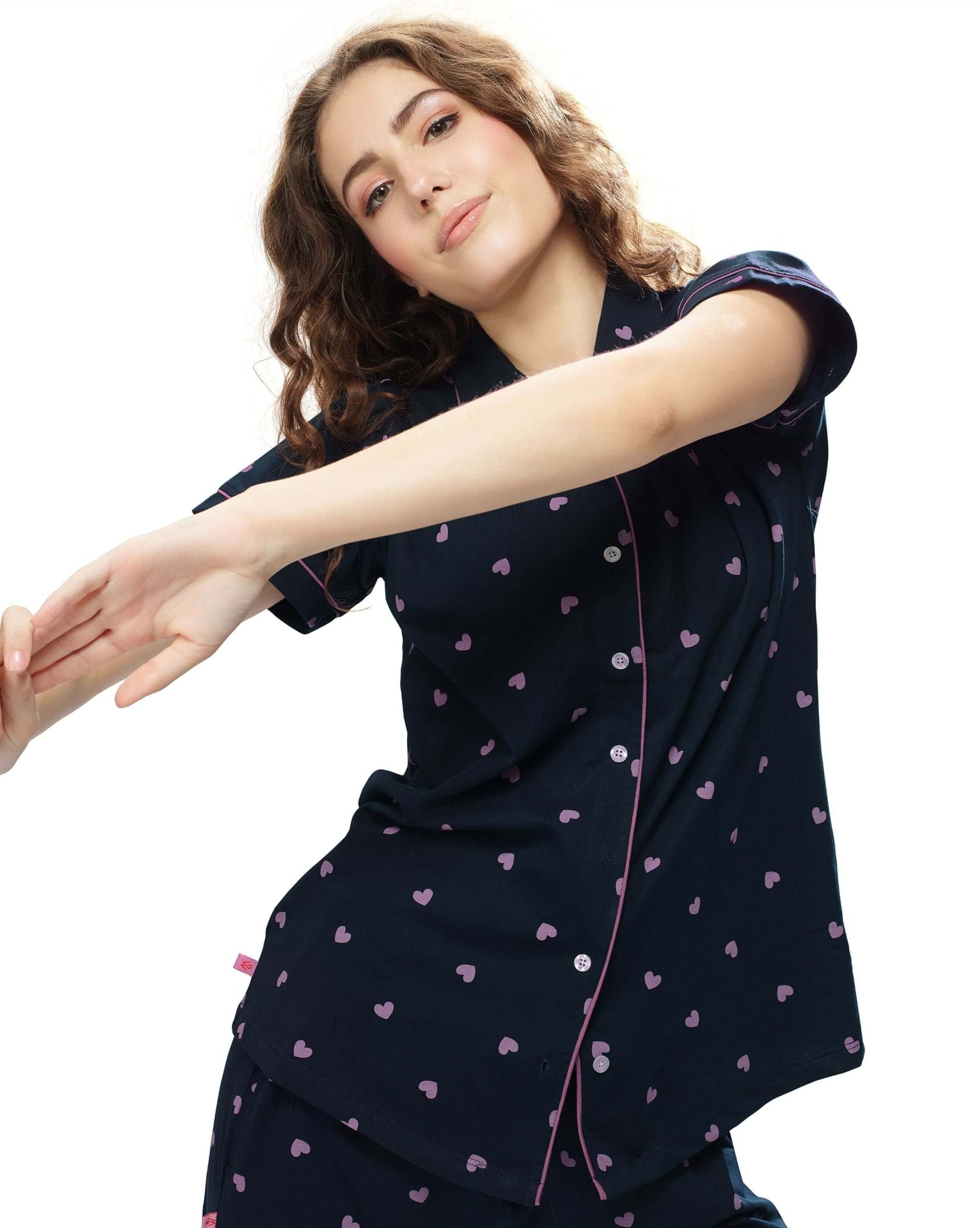 Women's sleepwear set with front-opening design for ultimate comfort