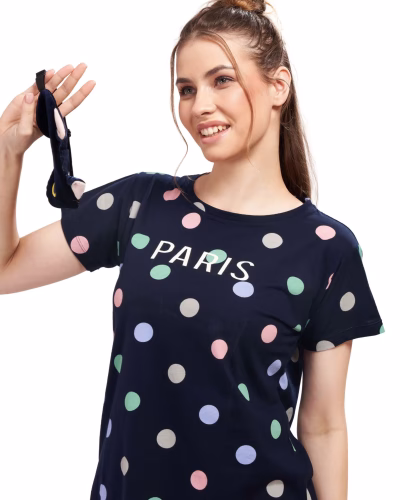 Women's short nighty with a fun animal print