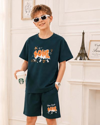 Boys Cotton T-Shirt and Shorts Set | Printed Nightsuit & Casual Coord for boys - 8204