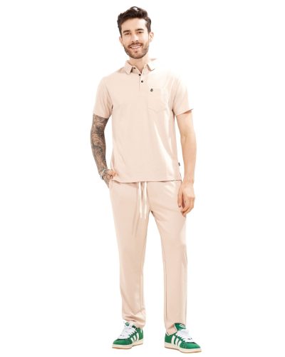 WEET Cotton Polo T-Shirt with Pocket and Pyjama Set for Men,Night Wear for Men,Men's Pyjama Set