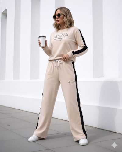 WEET Women's Sweatshirt and Wide Leg Pants Co-ord Tracksuit Set 428