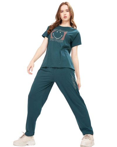 WEET Women's Printed Top and Pyjama Set Night Suit for Women 206