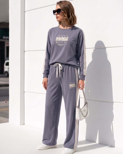 WEET Women's Sweatshirt and Wide Leg Pants Co-ord Tracksuit Set 429A
