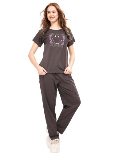 WEET Women's Printed T-shirt and Pyjama Set Night Suit for Women 206B