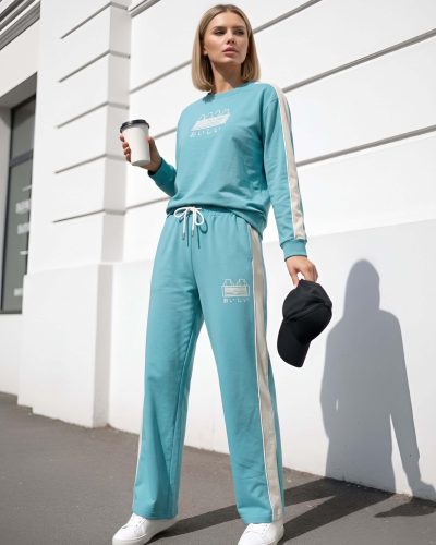 WEET Women's Sweatshirt and Wide Leg Pants Co-ord Tracksuit Set 429B