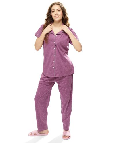 Women's nightdress and pyjama set with front-open sleepwear