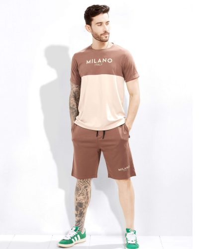 WEET Beige and Brown Combo Cotton Men’s Shorts Set -Nightwear 137A