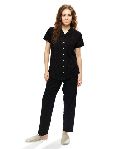 Women's front-open nightdress sleepwear pyjama set for cozy nights