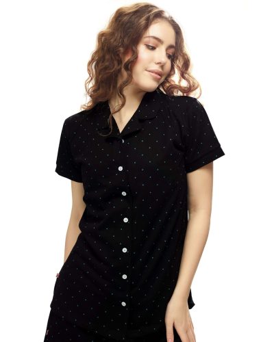Trendy front-open women's nightdress and pyjama set