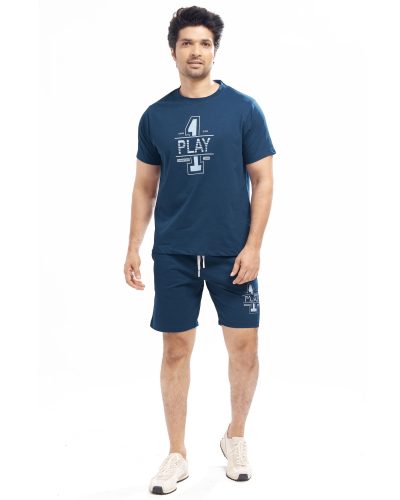 WEET Men's Cotton T-Shirt and Shorts Co ord Set | Comfortable Nightwear & Loungewear For Men 1003