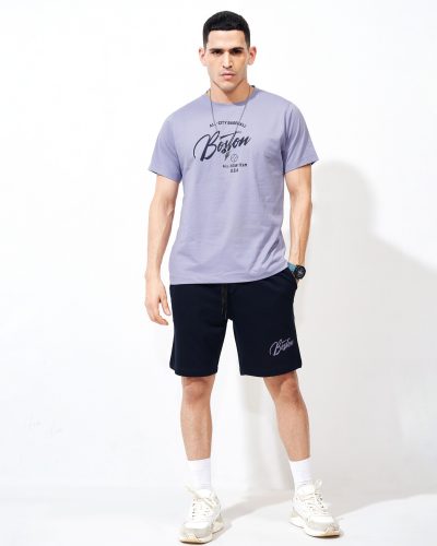 WEET Cotton T-Shirt and Shorts Set for Men,Night Wear for Men,Men's Pyjama Set MCS139B