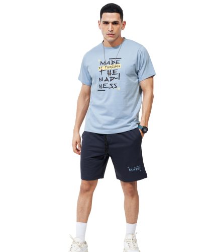 WEET Cotton T-Shirt and Shorts Set for Men,Night Wear for Men,Men's Pyjama Set MCS142B
