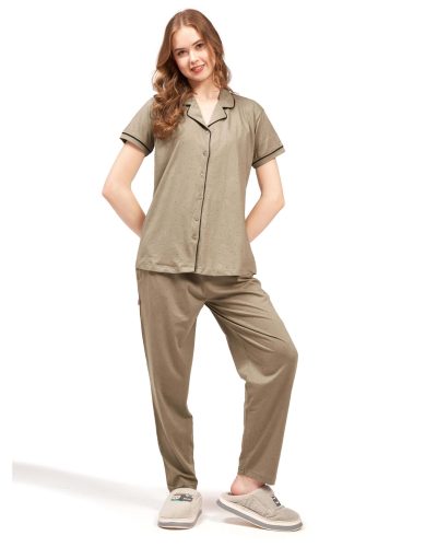 WEET Women’s Cotton Shirt & Pyjama Set | Printed Nightwear Nightsuit 121A