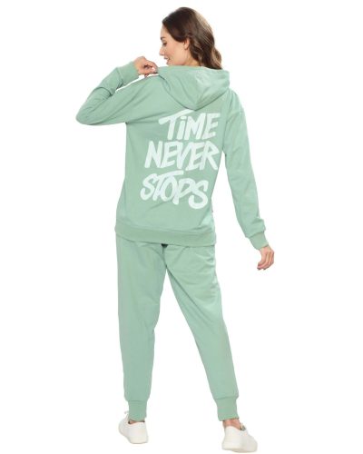 Women's tracksuit pyjama set featuring T-shirt and jogger pants