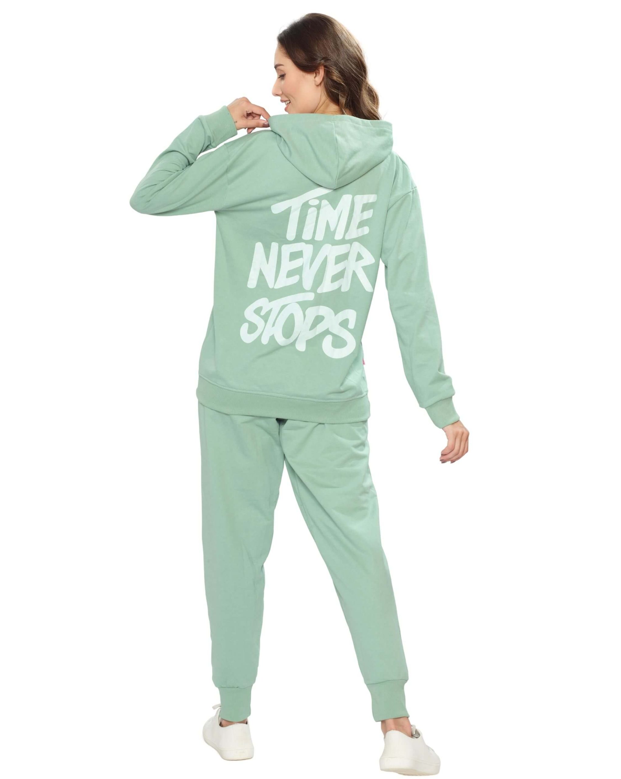 Women's tracksuit pyjama set featuring T-shirt and jogger pants