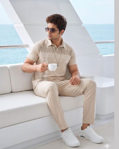 WEET Cotton Polo Tshirt and Pyjama Set for Men,      Men's Pyjama Set 169