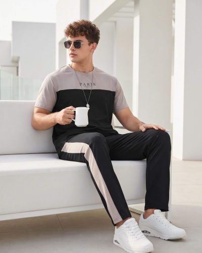 WEET Cotton T-Shirt and Pyjama Set for Men,     Night Wear for Men,     Men's Pyjama Set 163