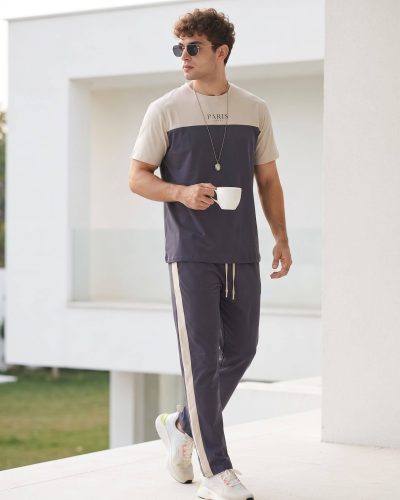 WEET Cotton T-Shirt and Pyjama Set for Men,    Night Wear for Men,    Men's Pyjama Set 163