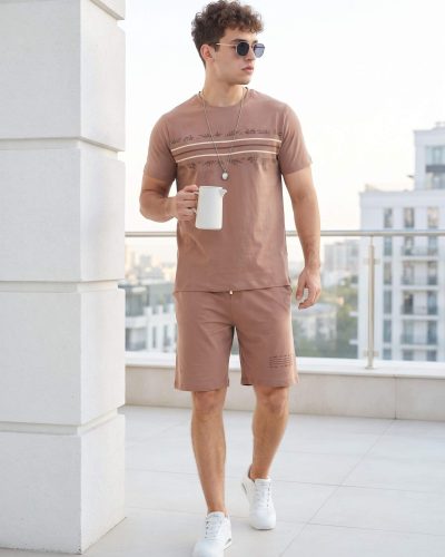 WEET Cotton T-Shirt and Shorts Set for Men,      Night Wear for Men,      Men's Pyjama Set 184