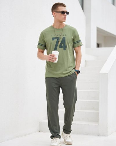WEET Cotton T-Shirt and Pyjama Set for Men,               Night Wear for Men,               Men's Pyjama Set 158A
