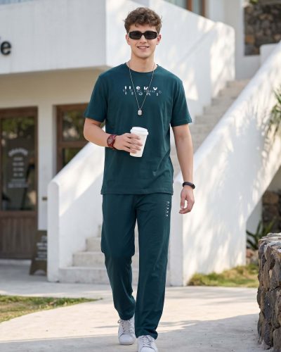 Men's Navy Blue T-shirt and Pyjama Set