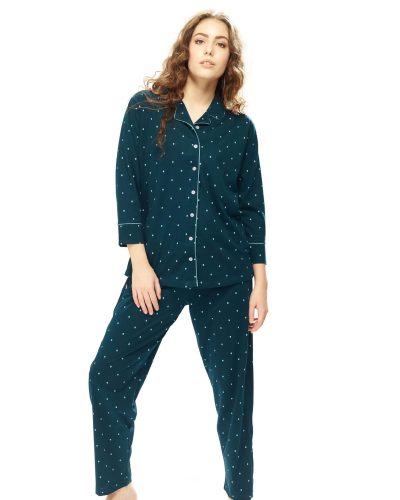 Cozy women's front-open nightdress pyjama set for sleep comfort